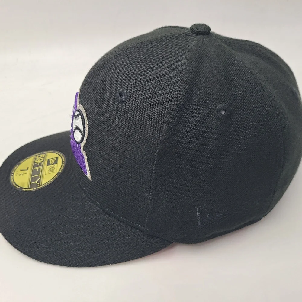 Colorado Rockies Hat Fitted 7 1/8 New Era 59Fifty Black 25th Anniversary Patch‎